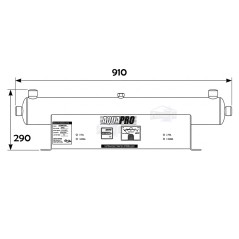 dimensions du stérilisateur UV-24GPM-HTM Aquapro