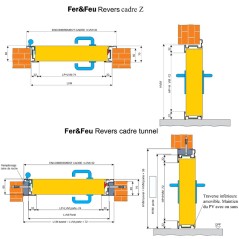 Schéma bloc porte métallique pose tunnel ou applique