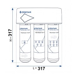 Dimensions du purificateur d'eau sous évier Pentair