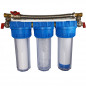 Station filtration calcaire, charbon actif et sédiment Aquapro avec bypass