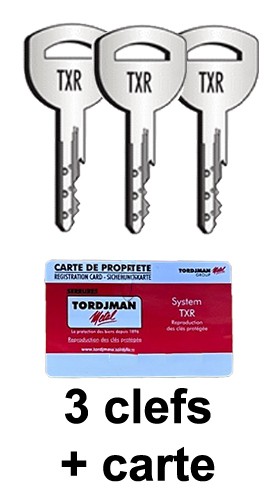 Tordjman TXR 3 clefs + carte