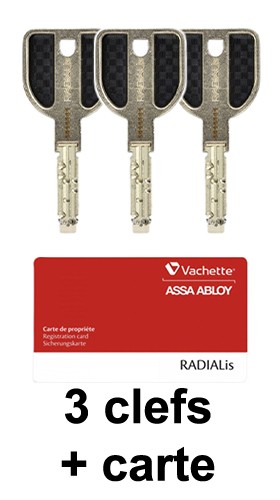 Vachette Radialis + 3 clefs + carte