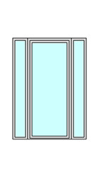 Porte + 2 fixes latéraux égaux