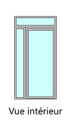 Porte + fixe latéral gauche + imposte