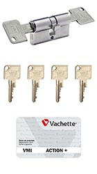 Vachette VMI débrayable + 4 clefs + carte